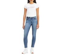 Levi's Women's 711 Double Button Jeans, Blue Wave Mid, 23W / 28L
