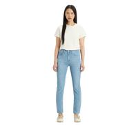 Levis Womens 724 Rio Fate Leather Patch Straight Leg High Rise Jeans - Denim - 29S - Denim - 70% Lyocell/18% Polyester/10% Cotton/2% Elastane