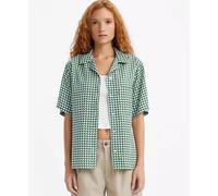 Levi's Women's Alfie Short Sleeve Shirt Houndstooth Geo Eden Print, Green/Whi...