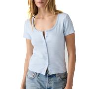 Levi's Women's Austen Button Through SS T-Shirt (Pack of 1), Annalise Stripe Angel Falls, M