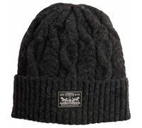 Levi's Women's Backpatch Beanie - Holiday Cable Knit Knitted Hats for Women, Colour Light Heather Grey, One Size, Light Heather Grey, One Size