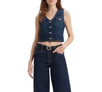 Levi's Women's Bella Denim Corset Top, Dark Side Scrape, L