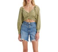 Levi's Women's Blouse Devin Long Sleeve Top Blouse, Yellow/Green, M