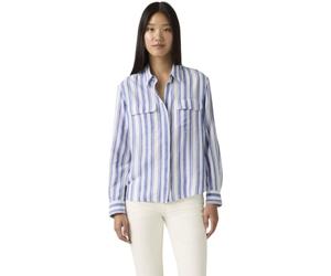Levi's Women's Blouse Elaine Utility with Button Placket, Relaxed Fit, Blue (Bold Stripe Blue), L
