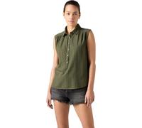 Levi's Women's Blouse Londynn Popover with Pointed Collar, Sleeveless, Green (Deep Depths), S