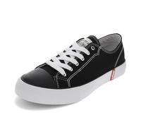 Levi's Women's Cain Sneaker, Black/White, 4 UK