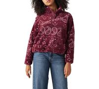 Levi's Women's CANYON 1/4 ZIP CAMEO GREEN Shiloh Bandana Burgundy Red L