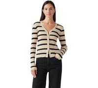 Levi's Women's Cardigan Tulip with V-Neck, Slim Fit, Beige (Redwood Stripe Creme), M