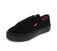 Levi's Womens Dakota CVS Twill Lowtop Casual Lace Up Sneaker Shoe, Black Monochrome, 7.5 UK