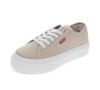 Levi's Womens Dakota CVS Twill Lowtop Casual Lace Up Sneaker Shoe, Khaki/White, 7.5 UK