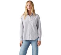 Levi's Women's Denim Shirt Harlie in Cotton with Pointed Collar, Blue (Marinas Stripe Navy Blazer), XS