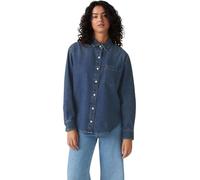 Levi's Women's Denim Shirt Harlie in Cotton with Pointed Collar, Blue (Play Around), L