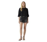 Levi's Women's Denim Shorts 501 Curve with Fringe Hem, Mid Rise, Black (Step On It), 26