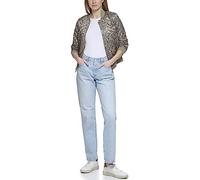 Levi's Women's Diamond Quilted Bomber Jacket with Front Pockets-Regular & Plus Sizes, Green Faded Bandana, S