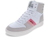 Levi's Women's Drive Hi Sneaker, White/Cement/Rose, 6 UK