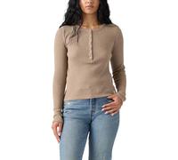 Levi's Women's Dry Goods Waffle Henley Taupe Gray Heather Bros B2371 Brown L