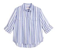 Levi's Women's Elaine Utility Shirt Bold Stripe Blue Cotton Linen Blue M