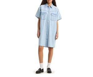 Levi's Women's Elowen Western Dress, Indigo Stonewash, S