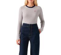 Levi's Women's Essential Hm LS Tee T-Shirt, Turmeric Stripe Navy, XS