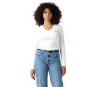 Levi's Women's Essential Hm LS V-Neck T-Shirt, White +, XS