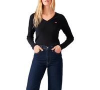 Levi's Women's Essential Hm LS Vneck T-Shirt, Caviar, L