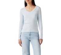Levi's Women's Essential Housemark Long-Sleeve Vneck Shirt, Skyway, Large