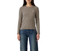 Levi's Women's Essential Housemark Long-Sleeved T-Shirt, Cassie Stripe Anthra, XS