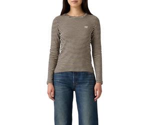 Levi's Women's Essential Housemark Long-Sleeved T-Shirt, Cassie Stripe Anthra, XS