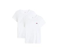 Levi's Women's Essential SS Tee T-Shirt, Pack of 2, 2 Pack Tee White+&, M