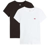 Levi's Women's Essential SS Tee T-Shirt, Pack of 2, 2 Pack Tee White+&, XS