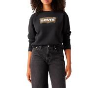 Levi's Women's Everyday Crew Sweatshirt, Annessa Cheetah Bw Fill Caviar, L