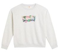 Levi's Women's Everyday Crew Sweatshirt, Crew Coloring Book Flower Bw Fill Orbit Hthr Grey, XXS