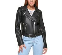 Levi's Women's Faux Leather Asymmetrical Belted Motorcycle Jacket, Black, XL