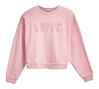 Levi's Women's Graphic Diana Crewneck Sweatshirt Serif Outline Garment Dye Blush (Red) L