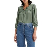 Levi's Women's Halsey 3/4 Sleeve Woven Blouses, Dark Forest, L