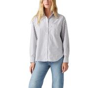 Levi's Women's Harlie Boyfriend Shirt Marinas Stripe Navy Blazer Blue M