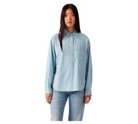 Levi's Women's Harlie Boyfriend Shirt Where is She Blue L