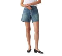 Levi's Women's High Rise Baggy Linen Denim Shorts Stop Flaxing Short Blue 23