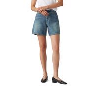 Levi's Women's High Rise Baggy Linen Denim Shorts Stop Flaxing Short Blue 23