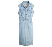 Sleeveless Denim Dress Wrapped In Blue