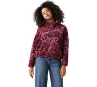 Levi's Women's Jacket Canyon Quarter Zip Fleece with Side Pockets, Relaxed Fit, Red (Shiloh Bandana Burgu), XS