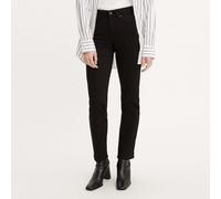 Levi's Womens Levis 724 High-Rise Slim Straight Jeans in Black Cotton - Size 30W/28L