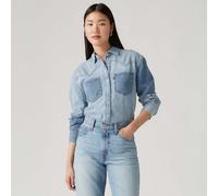 Levi's Womens Levis Teodora Lightweight Western Denim Shirt in Light Blue Cotton - Size 6 UK