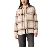 Levi's Women's Lola Shacket Majorie Plaid Sunny Cream Beige S