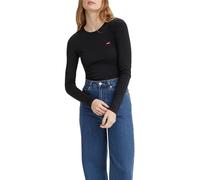 Levi's Women's Long-Sleeve Baby Tee T-Shirt, Caviar, L