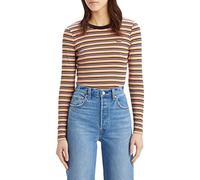 Levi's Women's Long-Sleeve Baby Tee T-Shirt, Reanna Stripe Mole, XXS