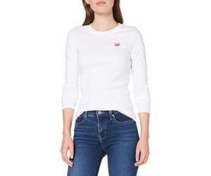 Levi's Women's Long-Sleeve Baby Tee T-Shirt, White +, XXS