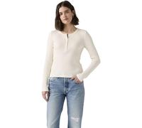 Levi's Women's Long Sleeve Top Dry Goods Henley Waffle with Stretch, Slim Fit, Off White (Gardenia), M