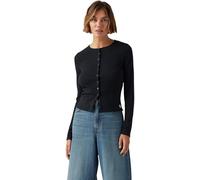 Levi's Women's Long Sleeve Top Dry Goods Pointelle with Button Placket, Slim Fit, Black (Anthracite Night), S