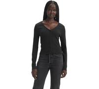 Levi's Women's Long Sleeve Top Muse with V-Neck, Slim Fit, Black (Caviar), L